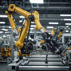 Fototapeta premium robot automaton in industrial production of modern cars