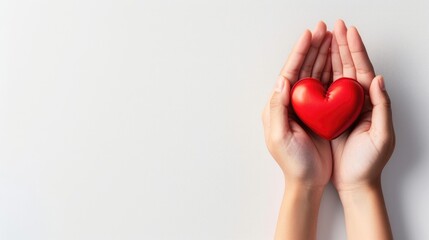 Fototapeta premium Cardiology and organ donation, a powerful visual for organ donation day, critical role of transplants, heart diseases and saving lives through generous contributions.