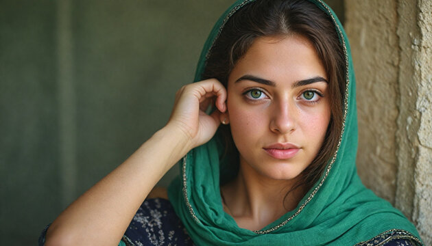 Portrait of an Arabic Palestinian beautiful young woman