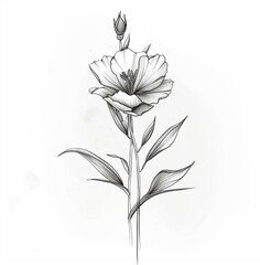 june birth flower minimalist sketch
