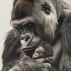 gorilla and baby