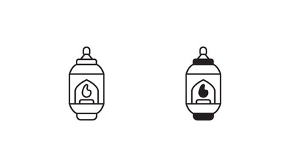 Lantern icon design with white background stock illustration