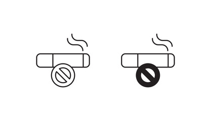 No Smoking icon design with white background stock illustration