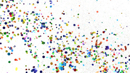 Multicolored paper confetti on transparent background. Realistic confetti flying. Colorful scattered items to holiday decorations. transparent PNG