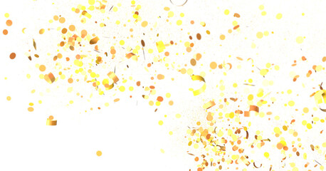 Radiant Revelry: Dynamic 3D Illustration of a Radiating gold Confetti Celebration