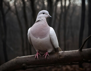 Graceful Serenity: The Elegance of a Morning Dove in the Misty Forest
