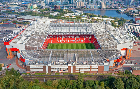 Manchester, United Kingdom. 09.02.2022 , Manchester United , Old Trafford Stadium. Aerial Image. 2nd September 2022.