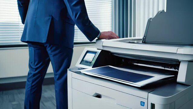 Close-up view of a multifunction printer in the office