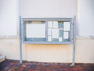 Fototapeta premium Bulletin board on a European street, mockup