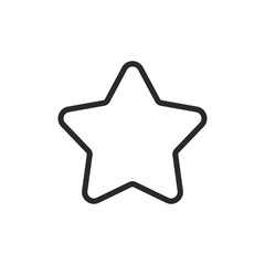 Star with rounded corners, linear style icon. Editable stroke width
