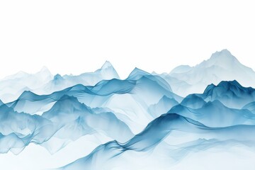 Fototapeta premium Abstract Blue Mountain Landscape, Modern Art Background