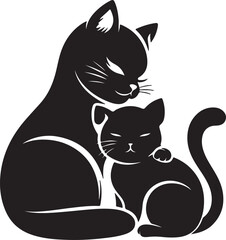 Cute cats collection, vector icons, hand drawn illustrations