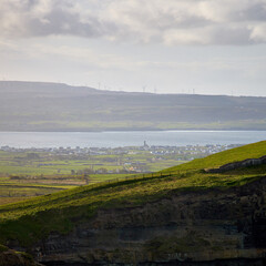 Liscannor viewed from the Cliffs of Moher in the morning, Ireland
