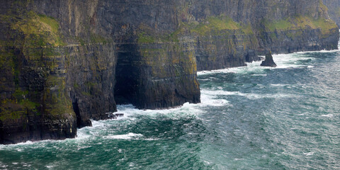 Coastline of the Cliffs of Moher, in Ireland