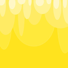 Yellow circles and ovals falling from the top of yellow background