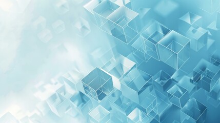 Abstract 3D Geometric Cubes Background, Futuristic Technology Concept