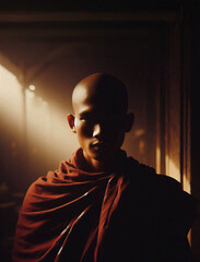 buddhist monk in temple