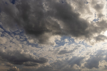 cloudy weather sky with clouds of white and gray