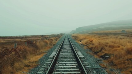 Fototapeta premium Railway track extending into the distance
