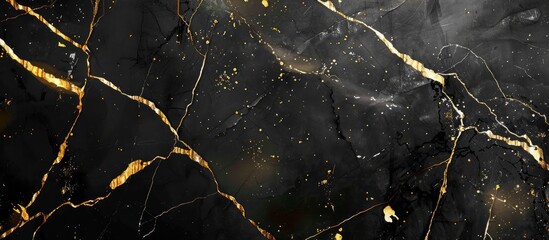 Luxury black gold marble texture background design.