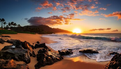 gorgeous hawaii sunset on oahu s north shore