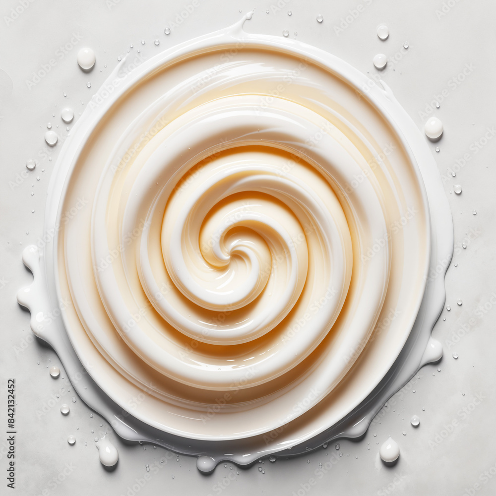 Wall mural white cream swirl details background