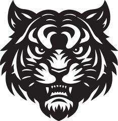 Angry tiger face vector