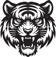 Angry tiger face vector