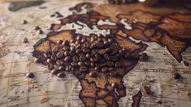 Global Brew Coffee Beans on World Map A Journey Through Flavorful Origins