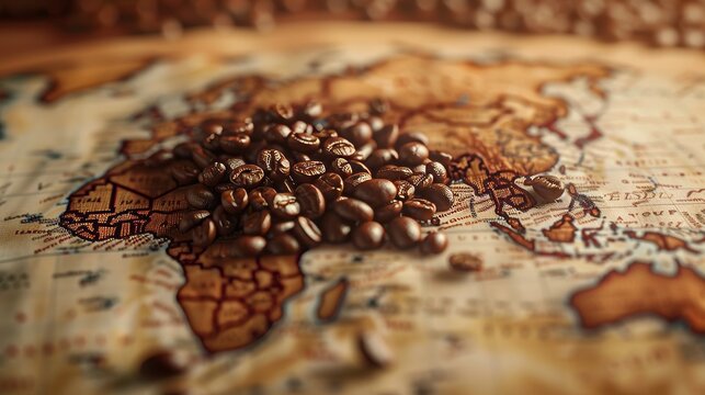 Global Brew Coffee Beans on World Map A Journey Through Flavorful Origins
