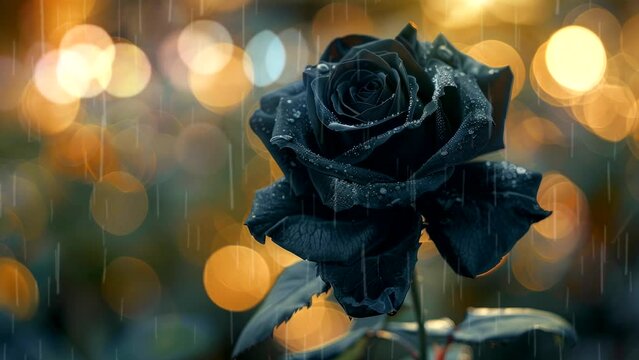 black rose on garden video stock looping background 4k 