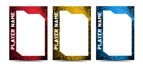 Grunge abstract texture background picture frame sport card set 