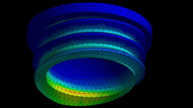 Mechanic simulation engineering - Screw Cap Displacement and stress finite element analysis