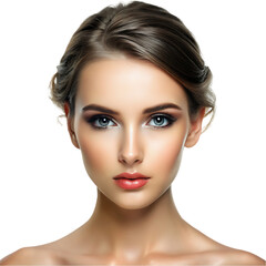 Fototapeta premium Beautiful brunette with clean face