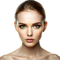 Fototapeta premium Beautiful brunette with clean face