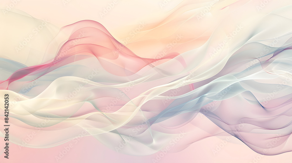 Poster abstract background with soft waves of pastel colors. muted tones. soft color gradients. organic sha
