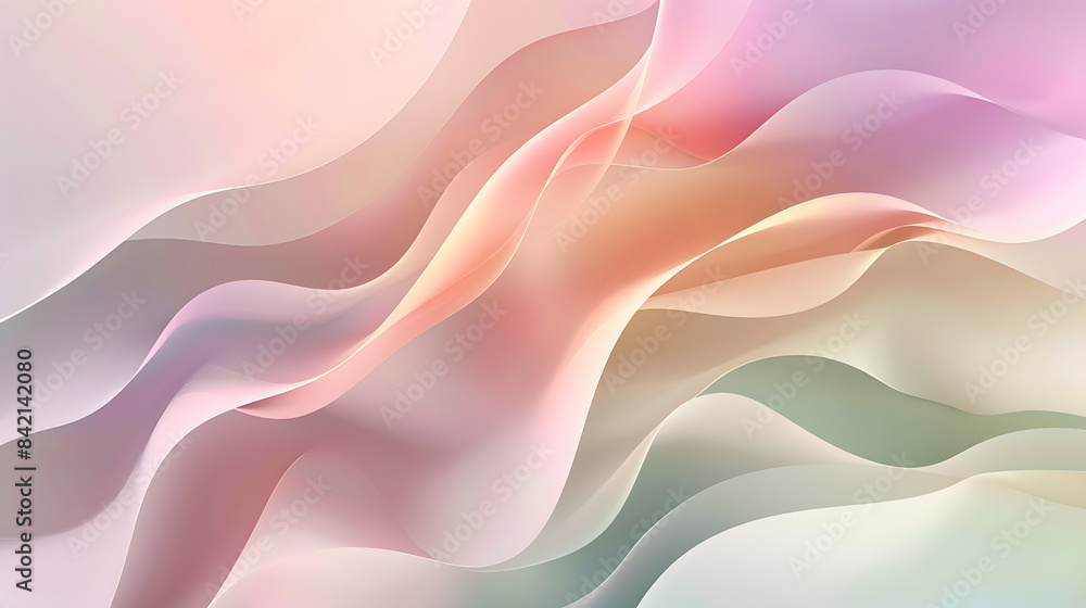 Poster abstract background with soft waves of pastel colors. muted tones. soft color gradients. organic sha