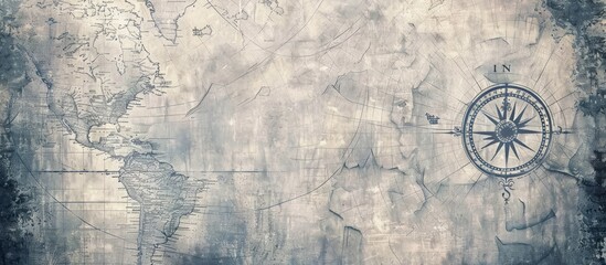 Vintage old sea map background. © SAHURI