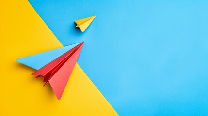 Naklejka premium National paper airplane day concept with copy space area for text 