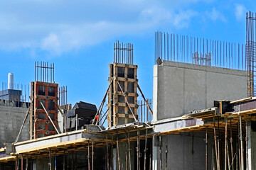 Construction site with formwork
