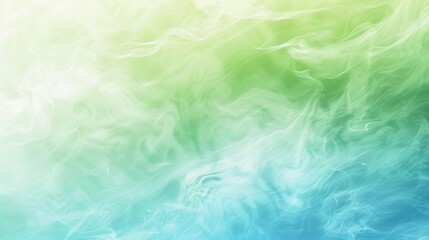 A green and blue background with wavy line that looks like smoke