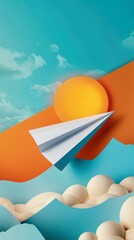 National paper airplane day concept with copy space area for text 