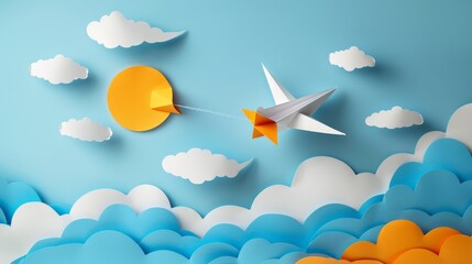 National paper airplane day concept with copy space area for text 