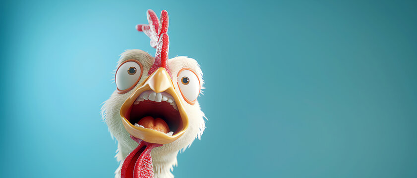 crazy chicken, AI generated