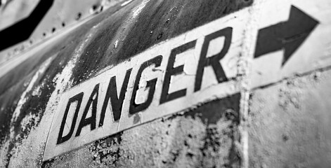 Old weathered airplane cockpit