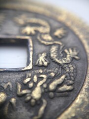 close up of a coin