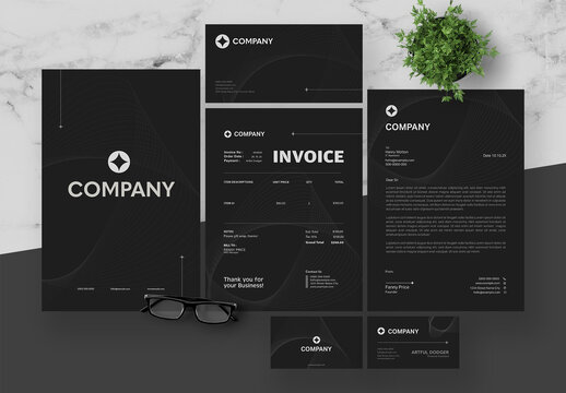 Black And White Company Stationery Set