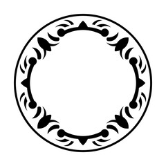 Decorative frame Elegant vector element for design in Eastern style, place for text. Floral black border. Lace illustration for invitations and greeting cards, laser cutting and engraving.