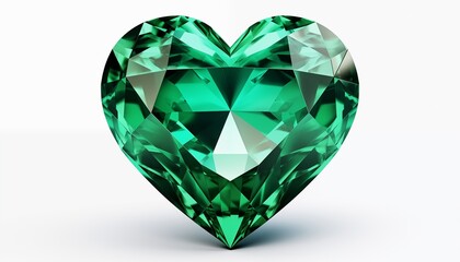 Fototapeta premium green heart shaped diamond