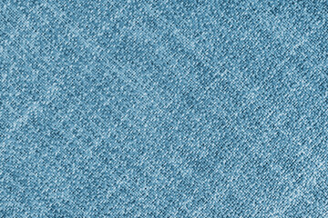 Jacquard woven coarse diagonal weave texture upholstery blue fabric. Textile background, furniture textile material, wallpaper, backdrop. Cloth structure close up, macro.